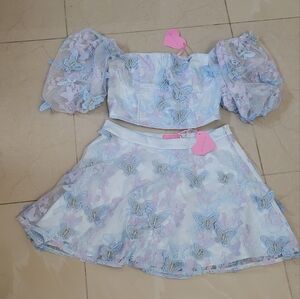 Baby Blue Organza 2-Piece Set